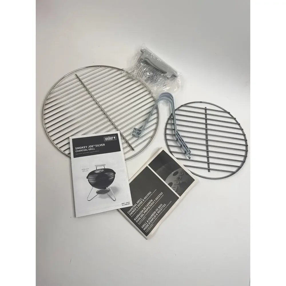 Weber 14.5 inch Smokey Joe Silver Portable Charcoal Grill Outdoor BBQ Open Box